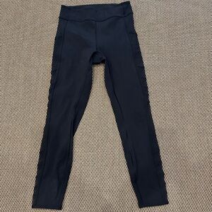 LULULEMON MESH PANEL LEGGINGS BLACK SIZE 6